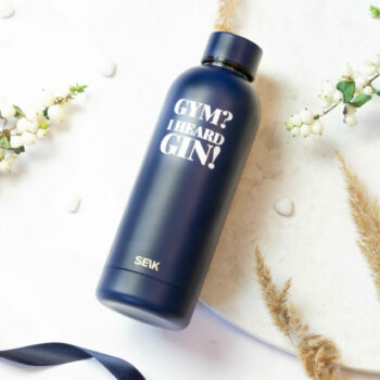 Vandflaske/Thermos - Fitnesscenter? Jeg hørte gin! (marineblå) 500 ml