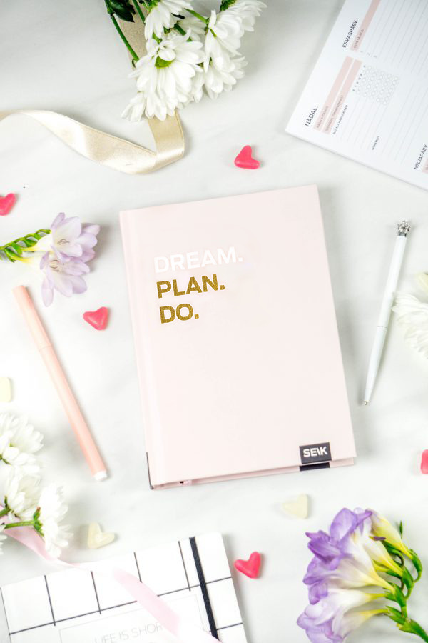 Produktivitetsplanlægger - Dream. Planlæg. Do. (pink)