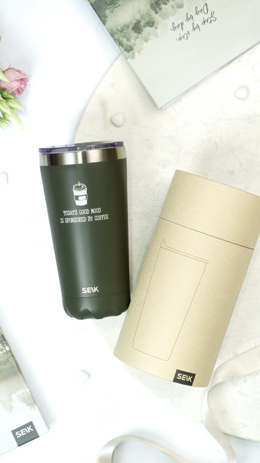 Termokande/kaffekop - dagens gode humør er sponsoreret af kaffe 350ml