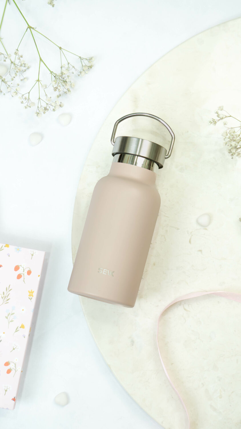 Vandflaske/Thermos - pastelrosa 350 ml