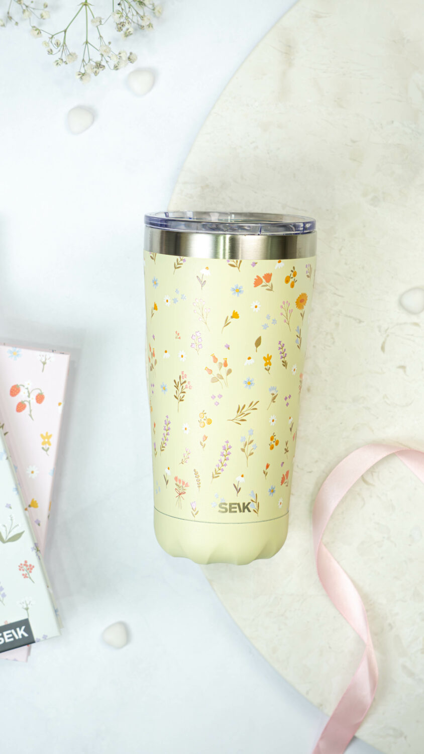 Termokande/kaffekop - Blomster 350ml - Billede 2