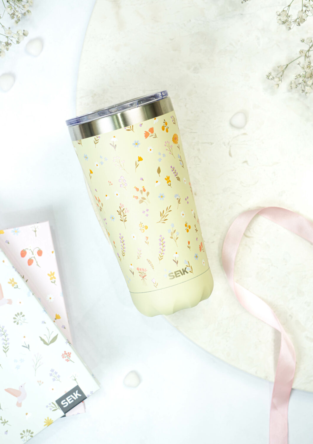 Termokande/kaffekop - Blomster 350ml
