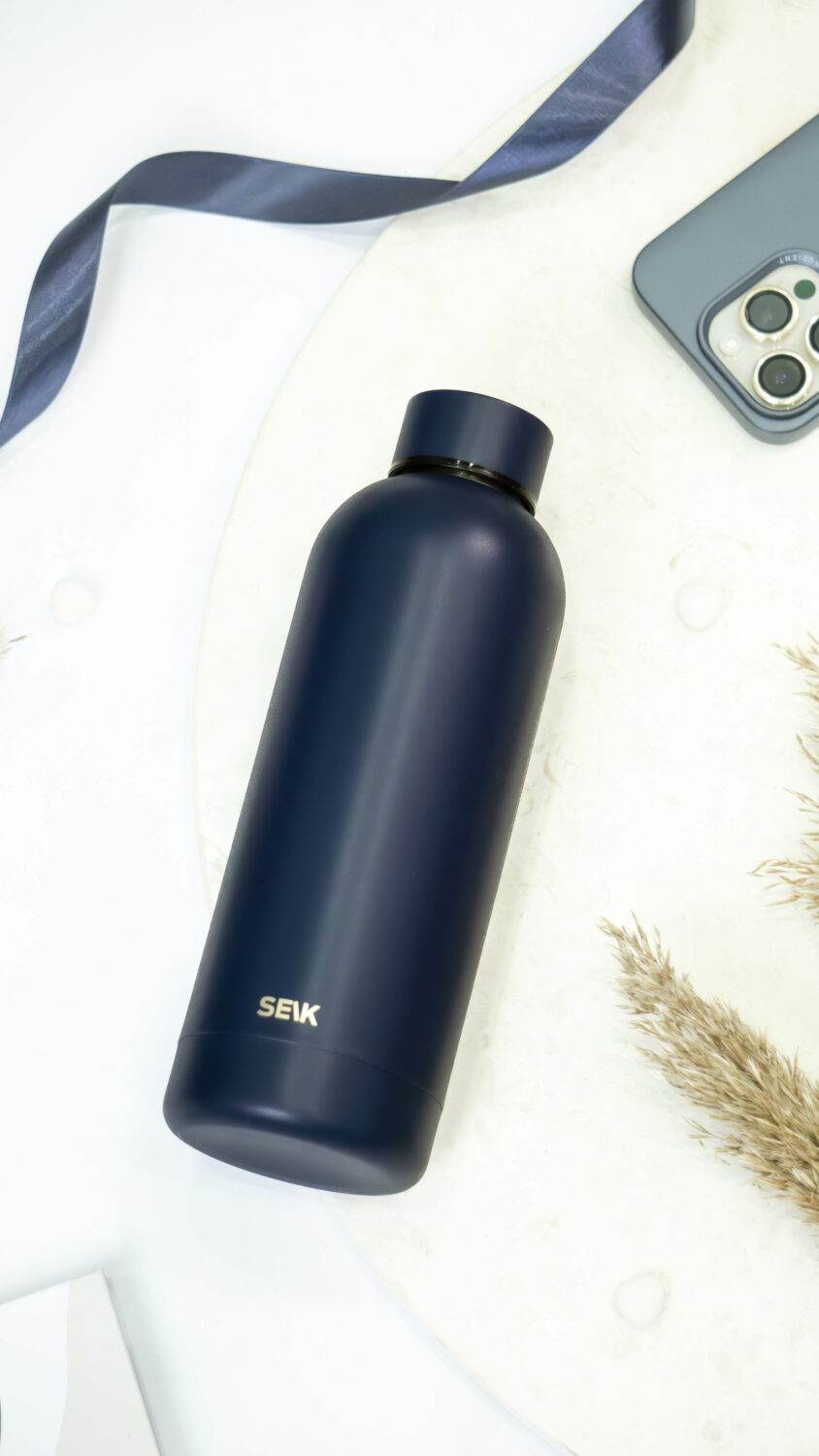 Vandflaske/Thermos - marineblå 500 ml