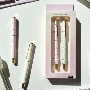Blossom Pens – Beige (Sort) & Pink (Blå) – 2 stk.