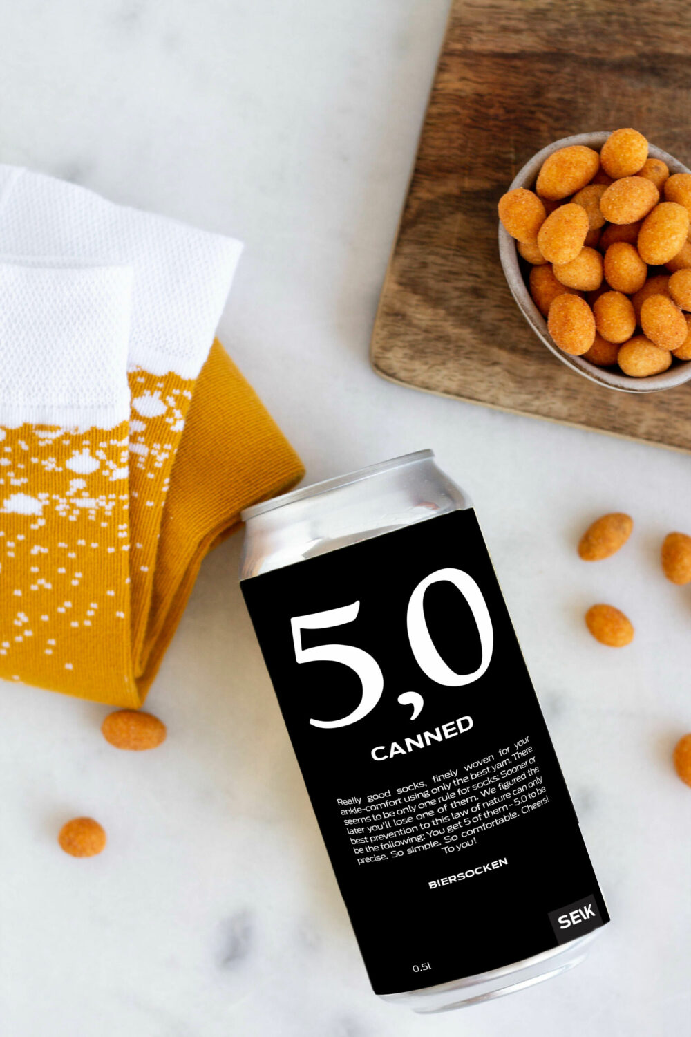5,0 Sokker med dåseøl (35-46)