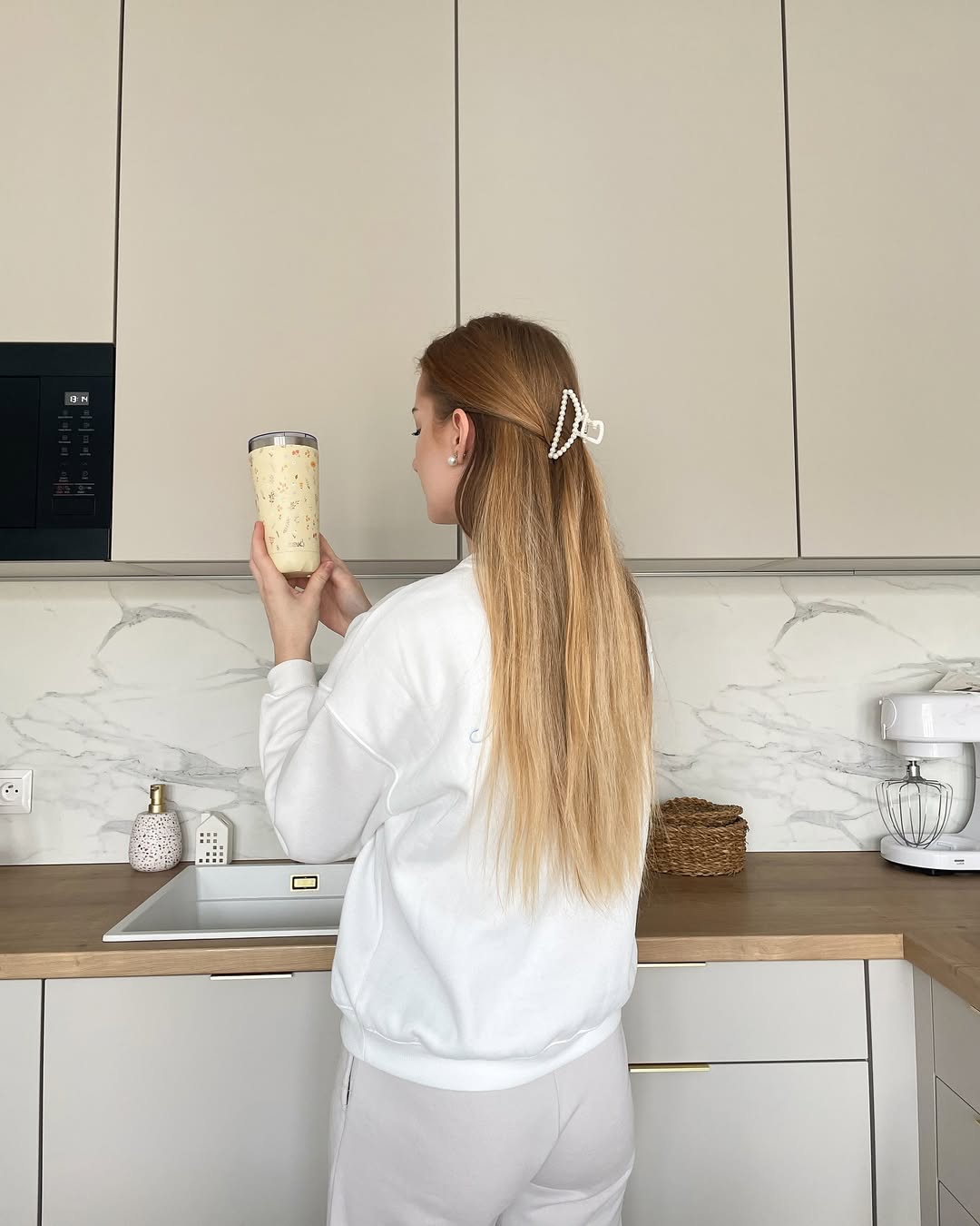 Termokande/kaffekop - Blomster 350ml - Billede 5