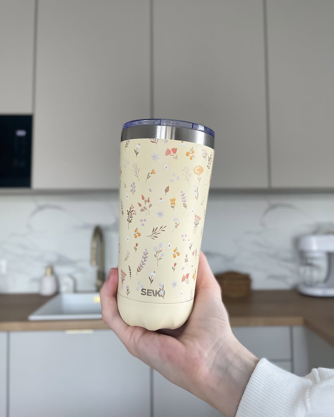 Termokande/kaffekop - Blomster 350ml - Billede 4