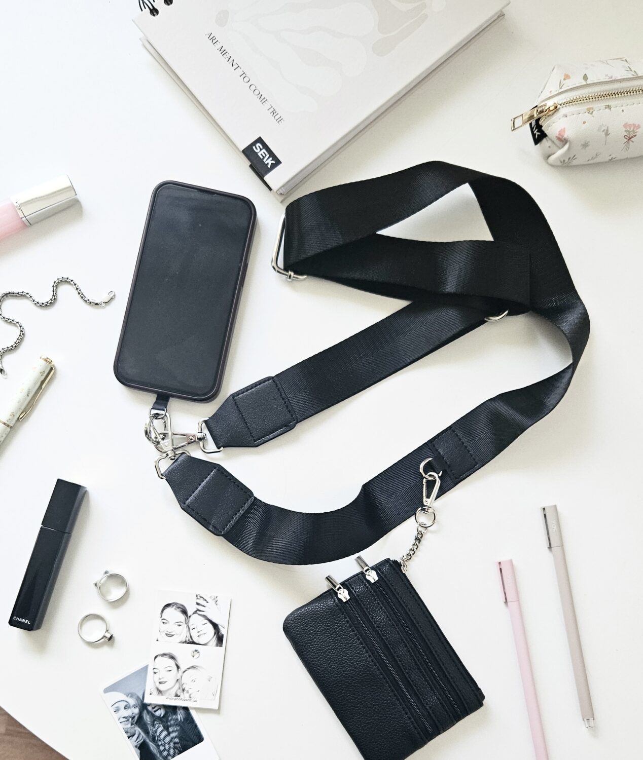 Universal telefonstrop med pung – Midnight Black